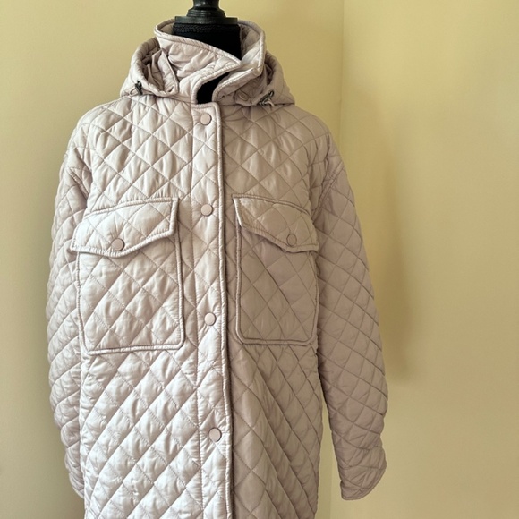 *LUCKY BRAND* Lt. Pink Quilted Long Sleeve Hooded Jacket w/ Pockets Size Large - Picture 1 of 11